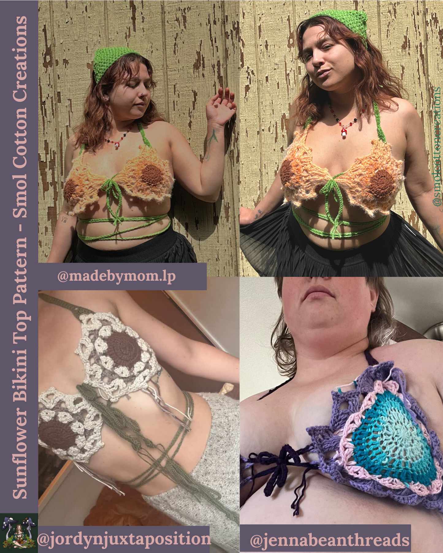 Sunflower Bikini Top - DIY Crochet Festival Top PDF Pattern
