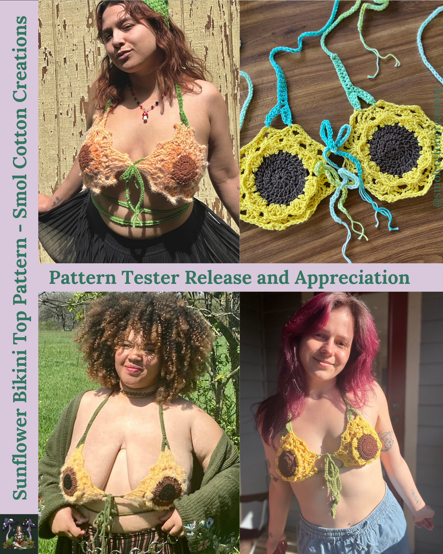 Sunflower Bikini Top - DIY Crochet Festival Top PDF Pattern