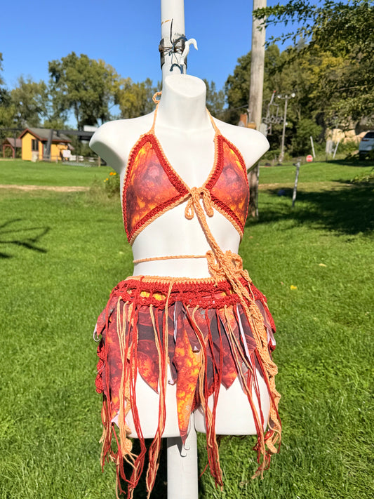Fire Breather Bikini and Skirt Set (XS-M)