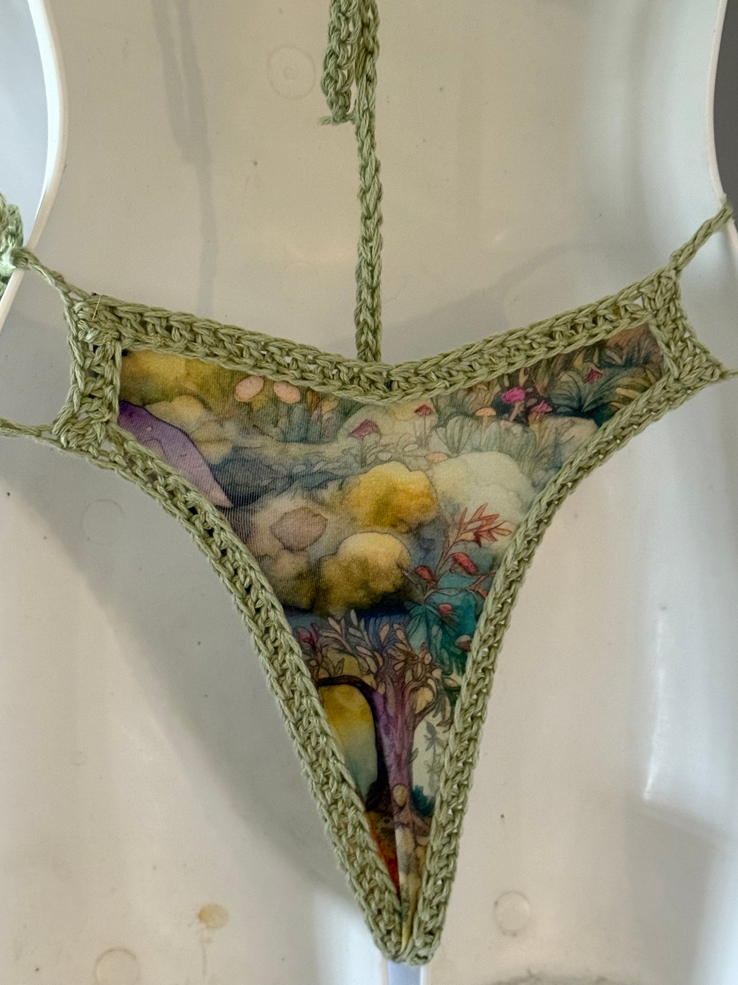 Mushroom Bikini (Xs-M) - Handmade Crochet Ravewear Festival Swimwear