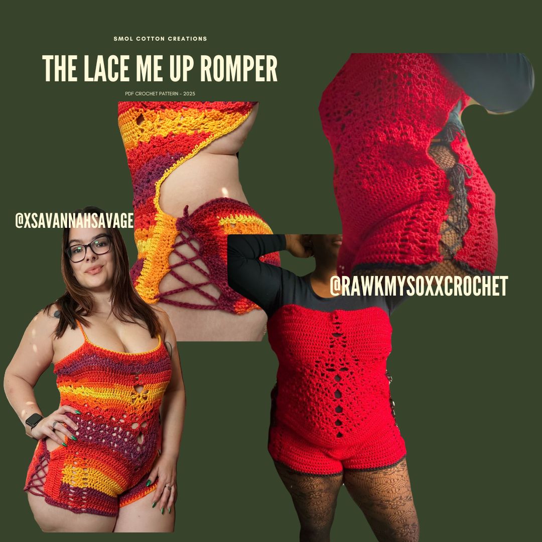 The Lace Me Up Romper - DIY Crochet Festival Romper/Playsuit PDF Pattern