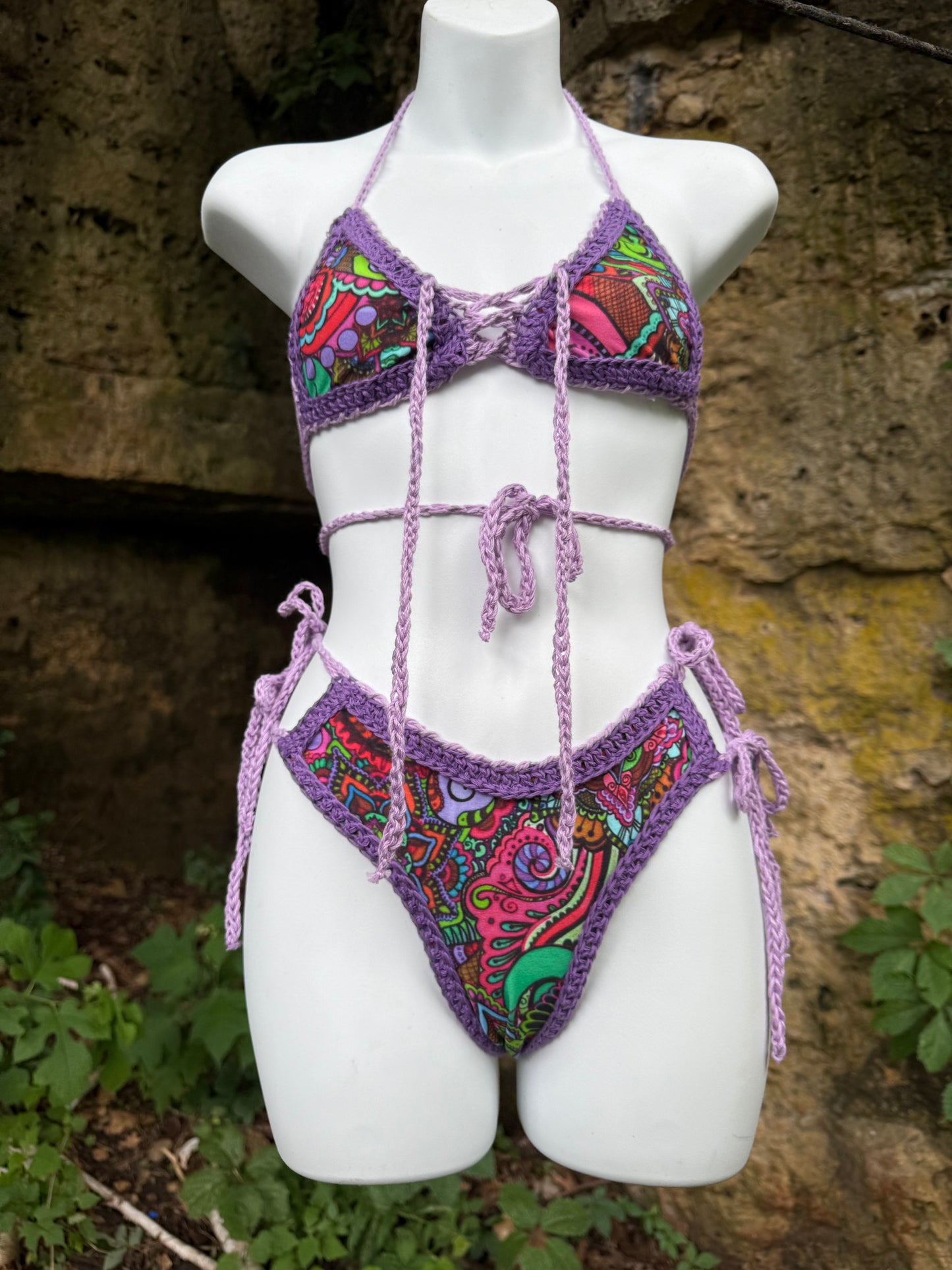 Fabric X Crochet Bikini (XS-M)