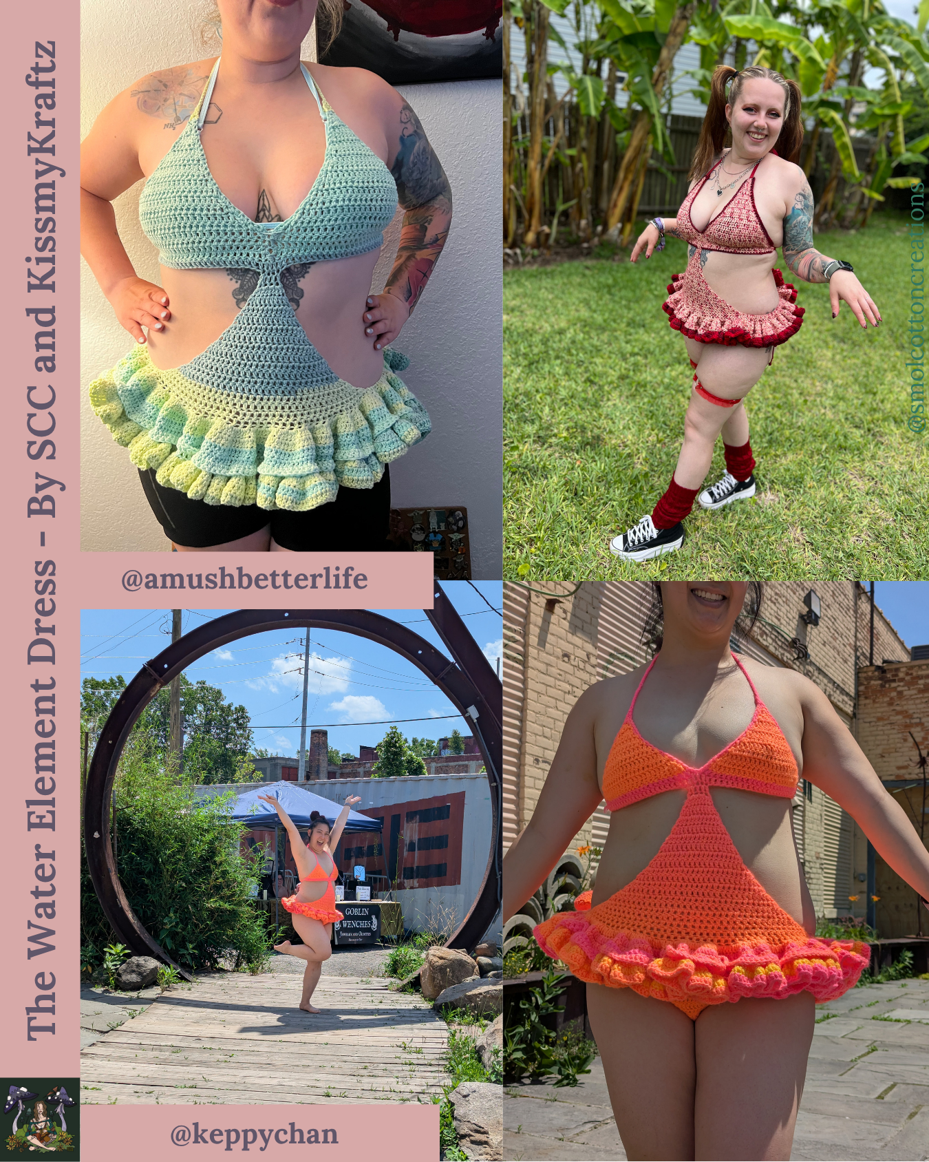 SMOLXKISSMYKRAFTZ Water Element Dress - DIY Crochet Festival Dress PDF Pattern