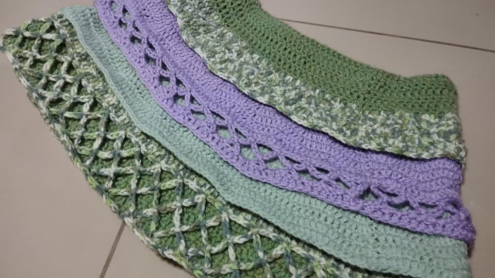 Tiered Skirt With Waistband (with fishnet options) - DIY Crochet Festival Skirt PDF Pattern