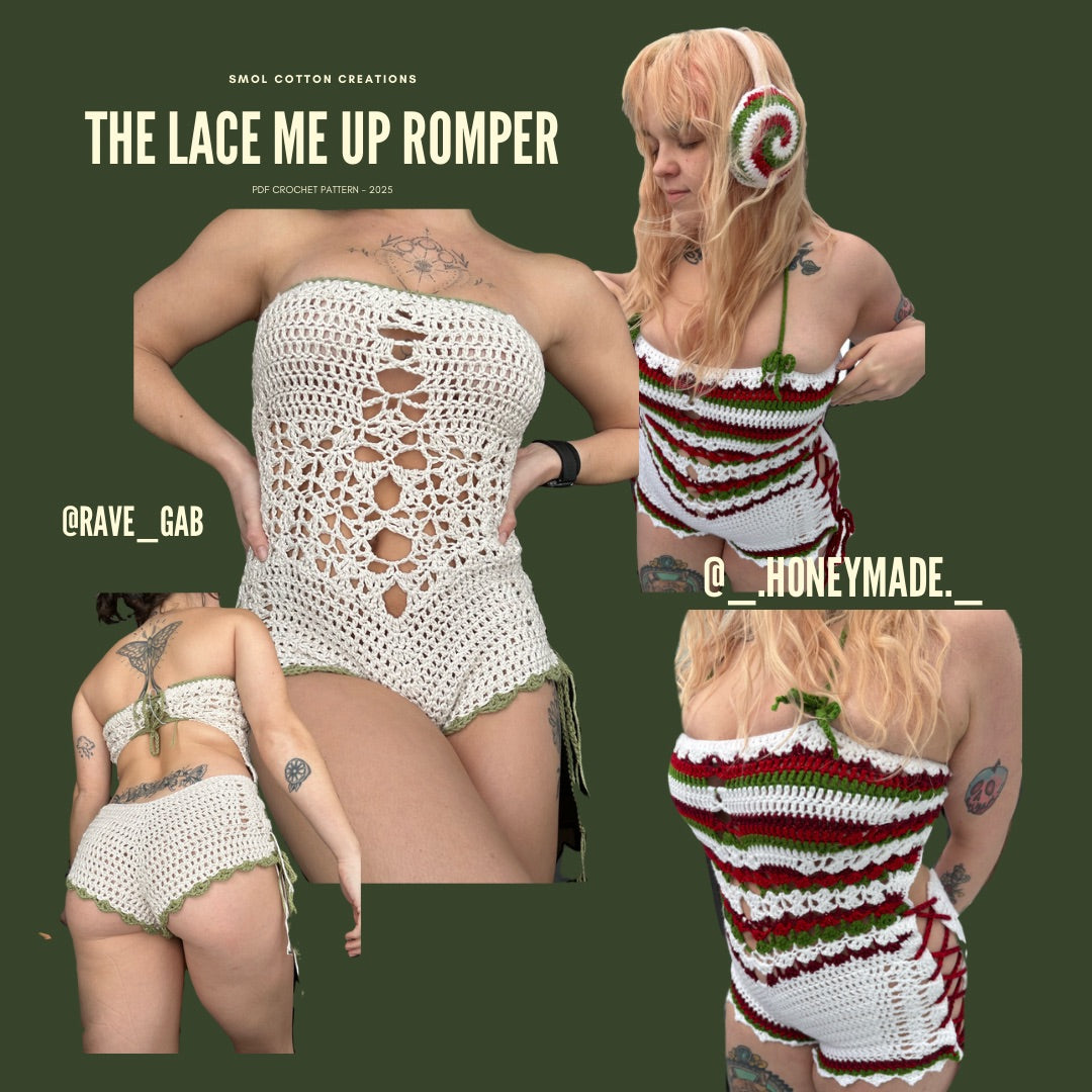 The Lace Me Up Romper - DIY Crochet Festival Romper/Playsuit PDF Pattern