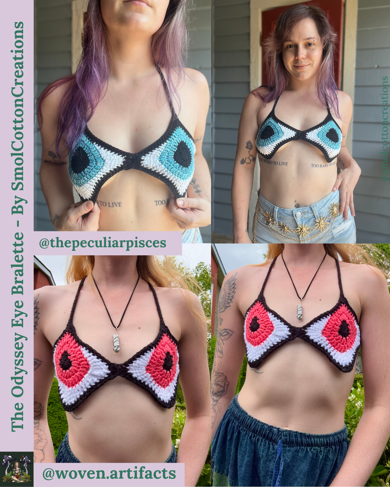 The Odyssey Eye Bralette - DIY Crochet Festival Top PDF and Video Pattern