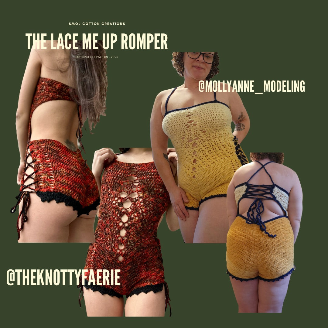 The Lace Me Up Romper - DIY Crochet Festival Romper/Playsuit PDF Pattern