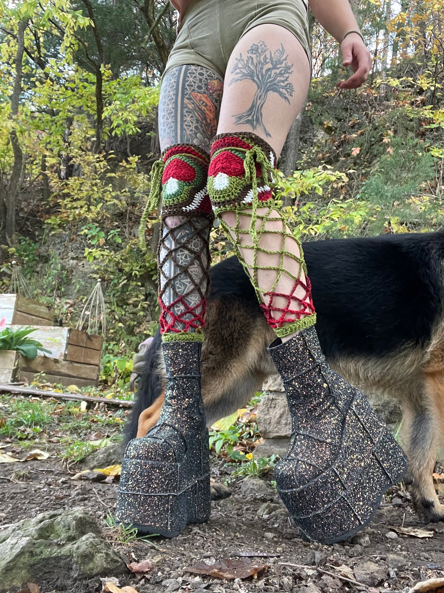 Mushroom Fae Leg Warmers