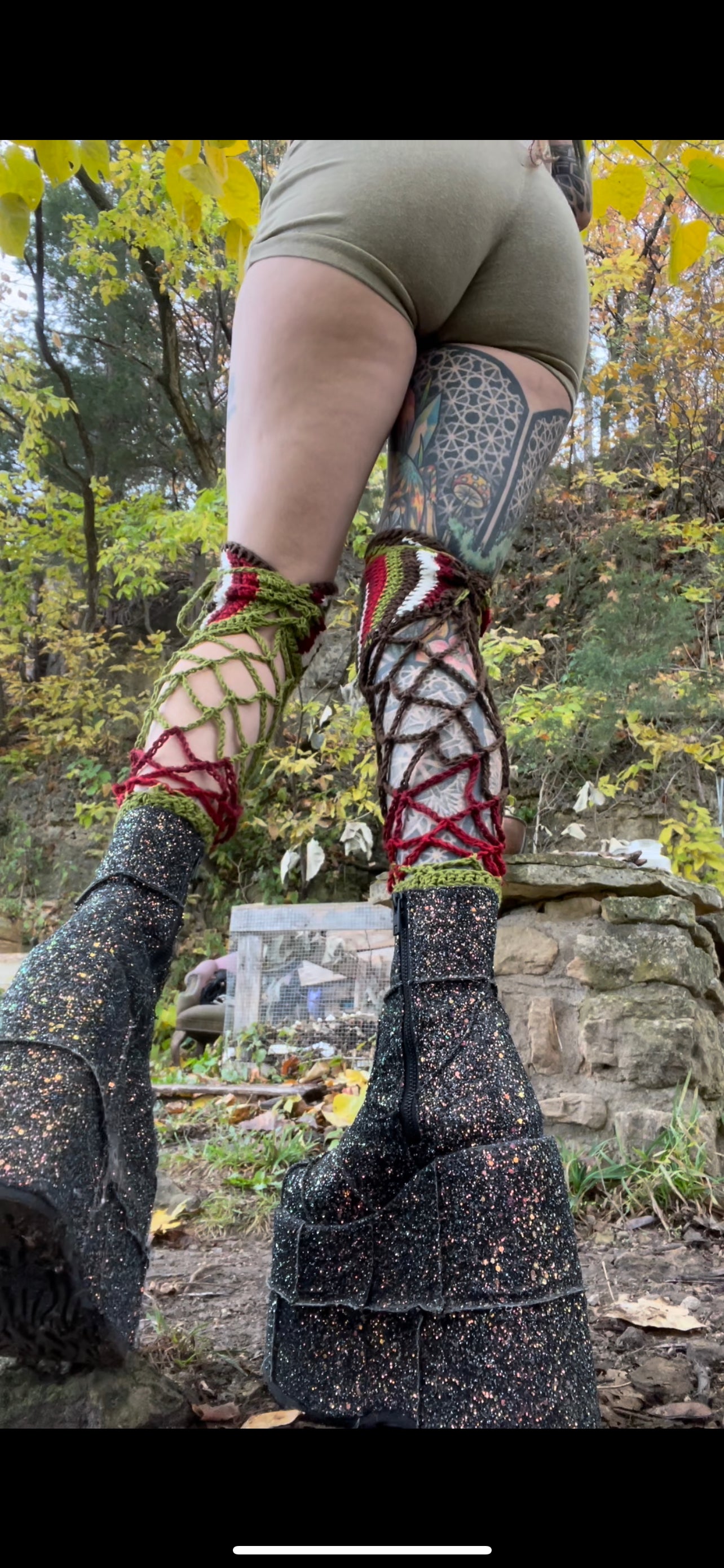 Mushroom Fae Leg Warmers - DIY Crochet Festival Leg Warmers PDF and Video Pattern