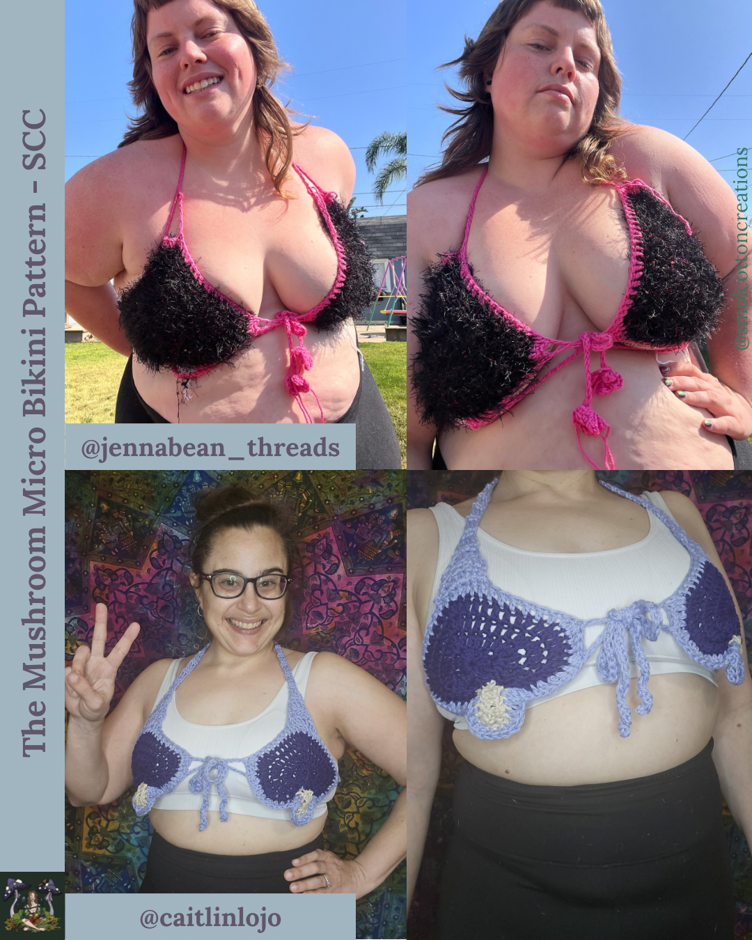 Mushroom Micro-Bikini - DIY Crochet Festival Top PDF and VIDEO Pattern