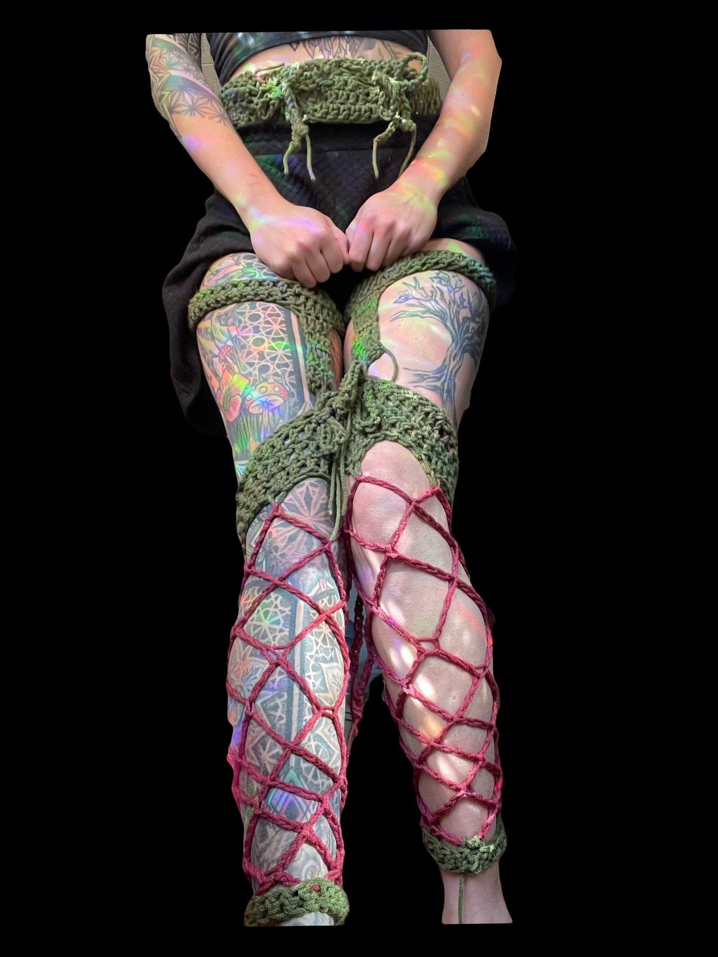 Simple Panel Fishnet Crochet Stockings - DIY Crochet Festival Fishnet Stockings PDF Pattern