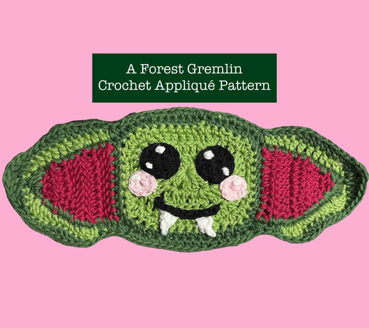 A Crochet Gremlin Appliqué - DIY Crochet Motif PDF Pattern