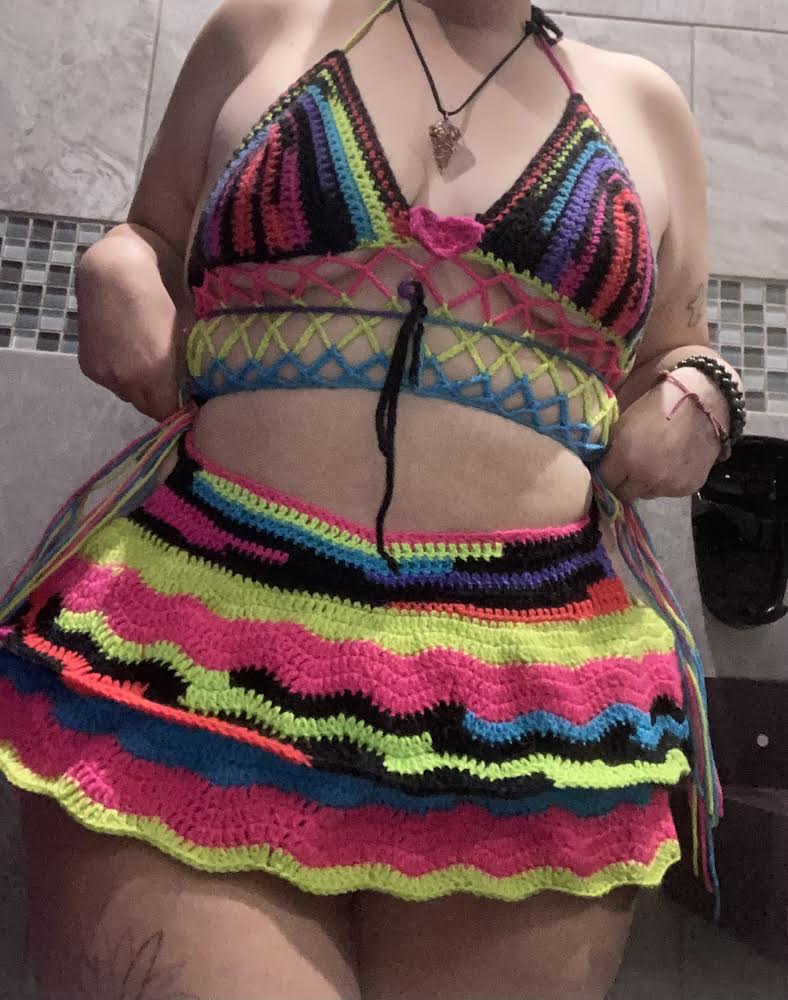 Wavy Baby Tiered Skirt (with fishnet options) - DIY Crochet Festival Skirt PDF Pattern
