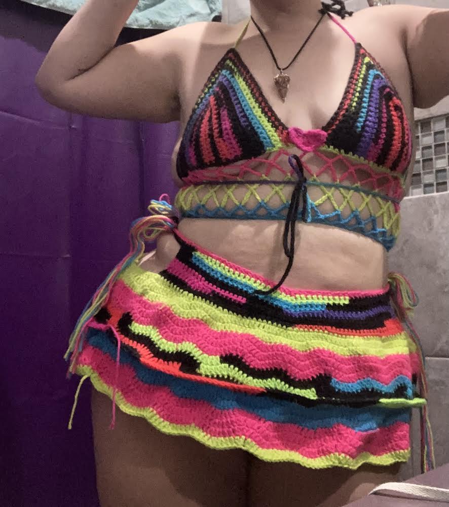 Wavy Baby Tiered Skirt (with fishnet options) - DIY Crochet Festival Skirt PDF Pattern