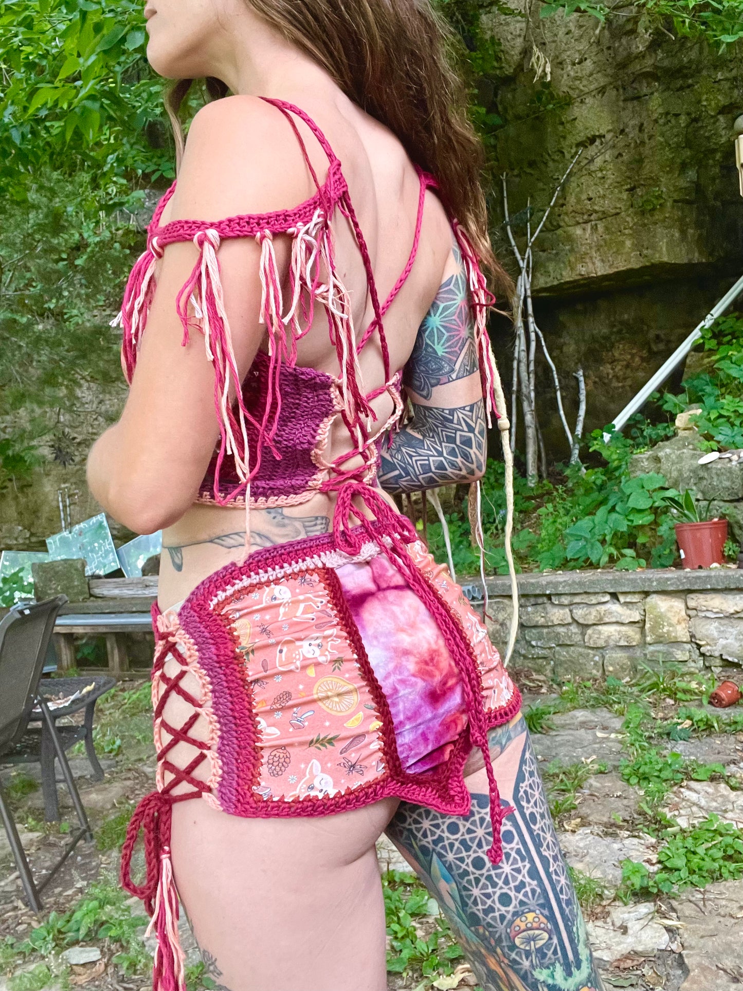 Awakened Damsel Mixed Media Top and Skirt Set (M)