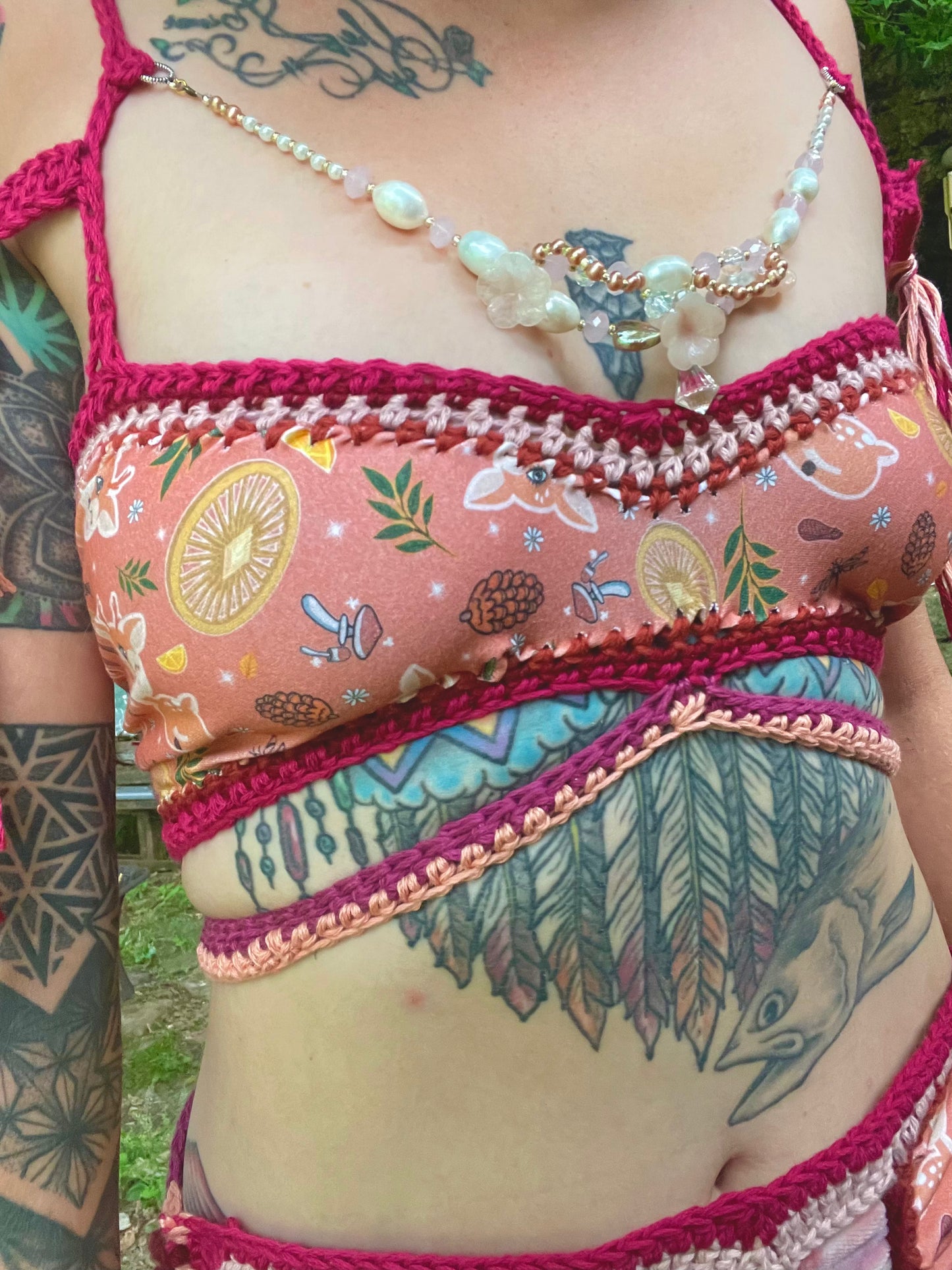 Awakened Damsel Mixed Media Top and Skirt Set (M)