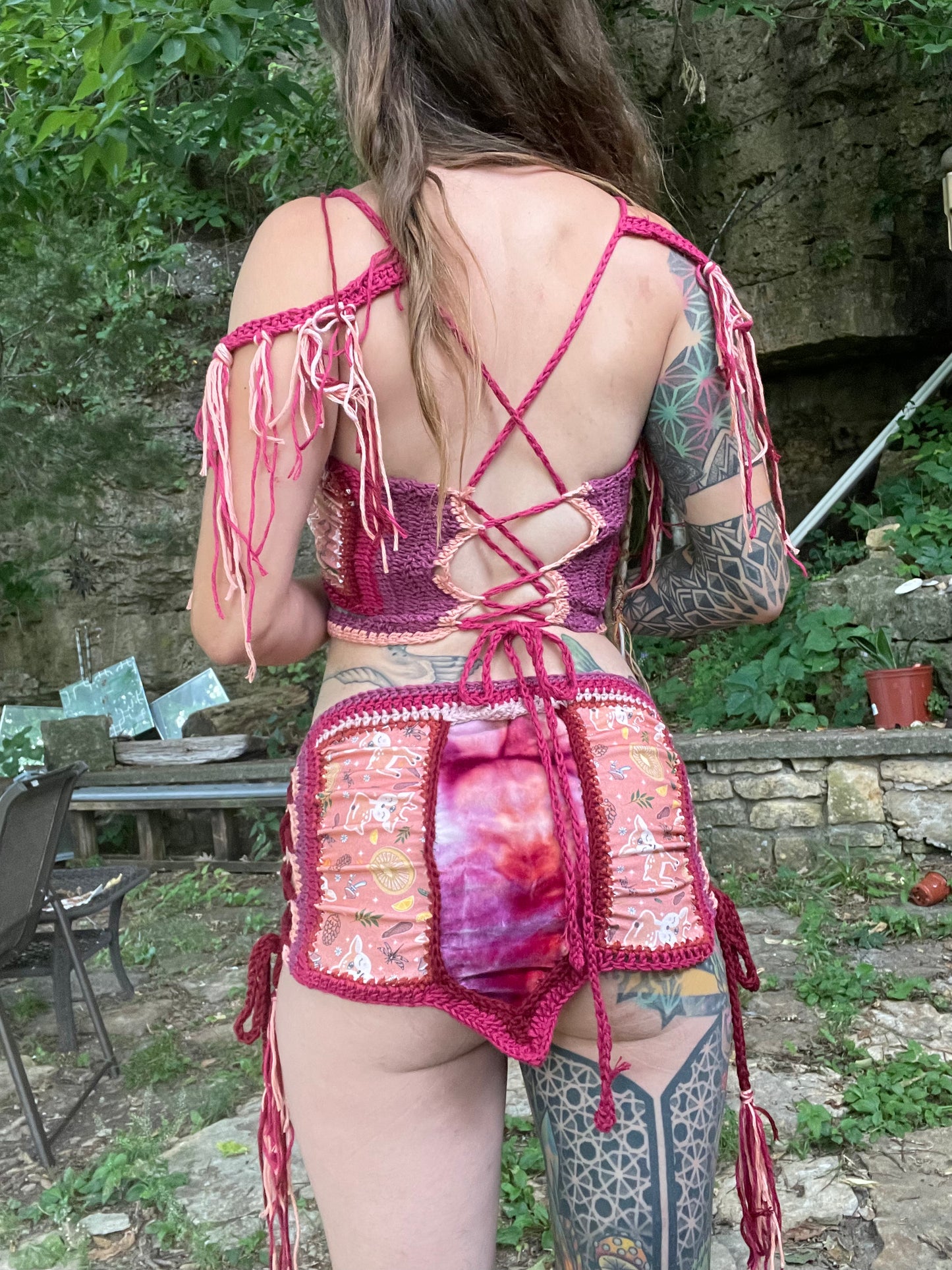 Awakened Damsel Mixed Media Top and Skirt Set (M)