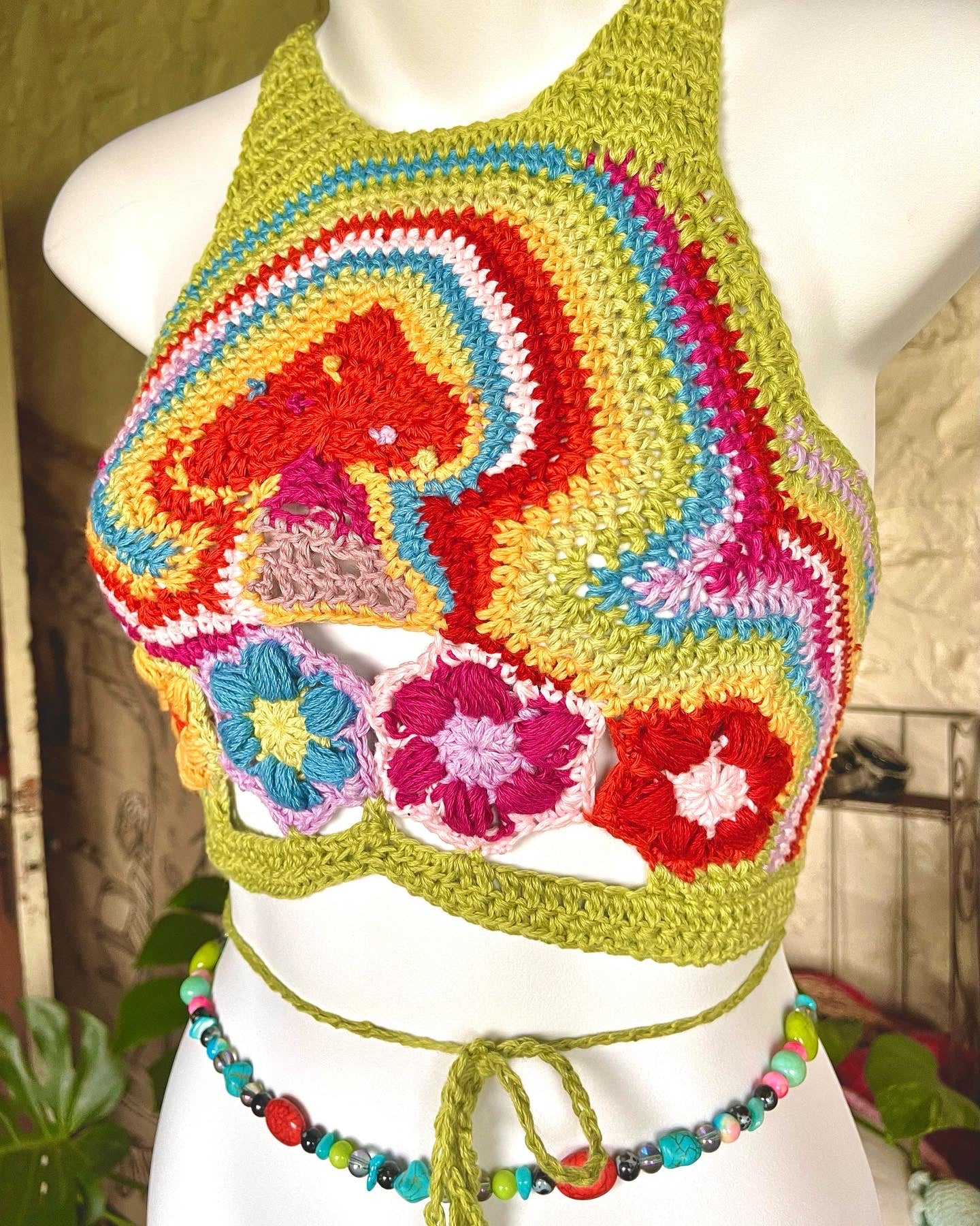 Trippy Rainbow Bby Halter Top