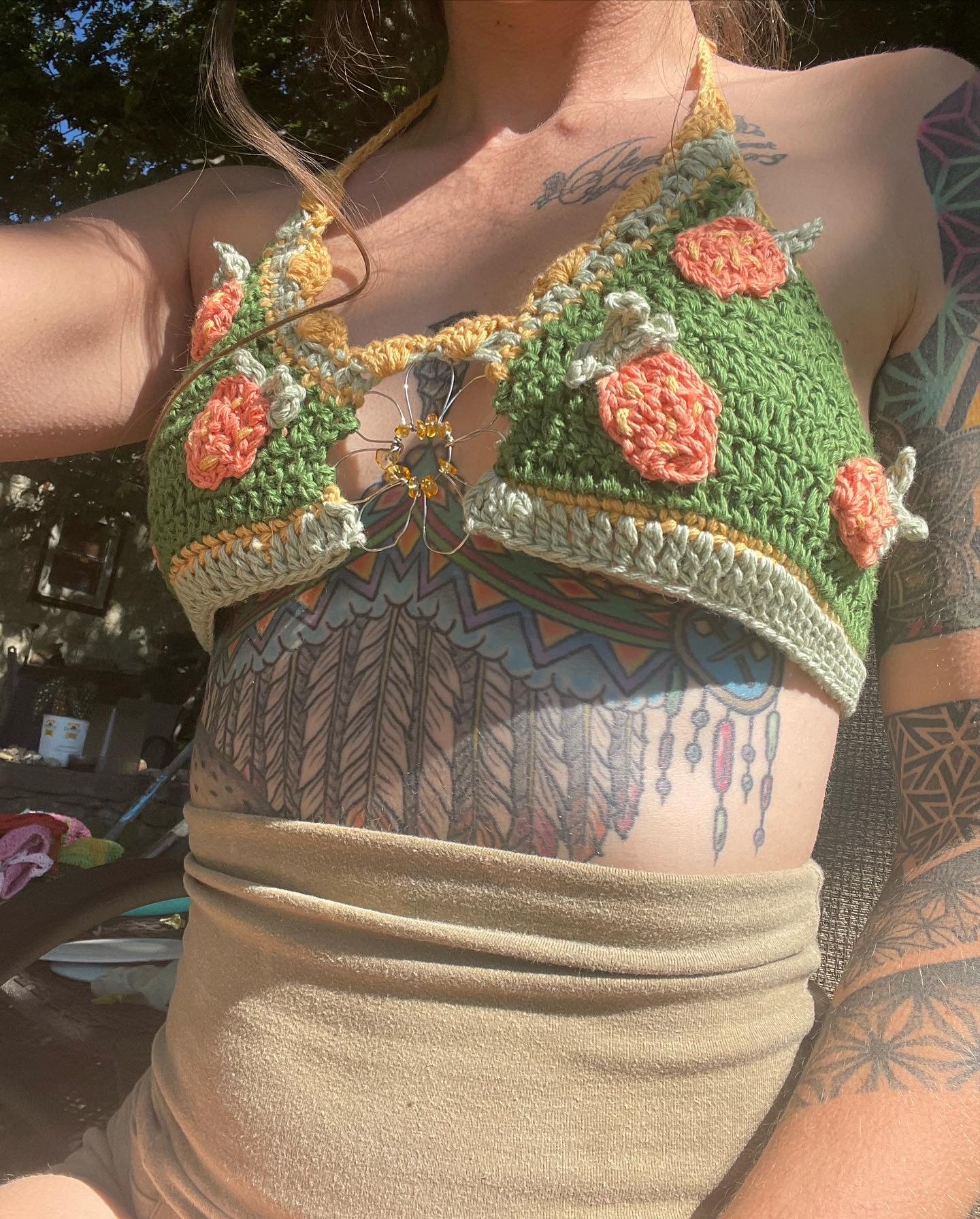 Strawberry Bloom Bikini Top