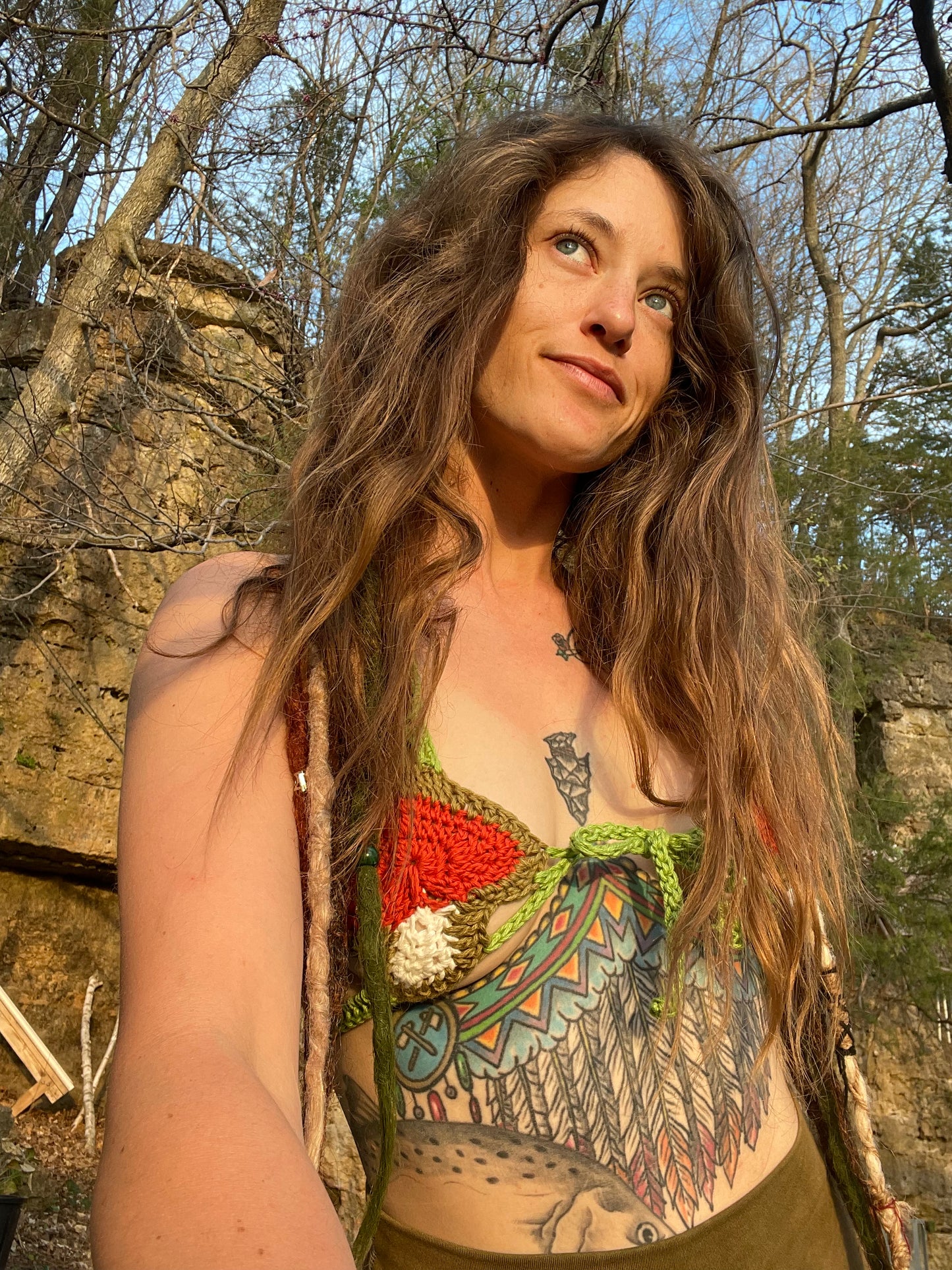 Orange and green mushroom microkini