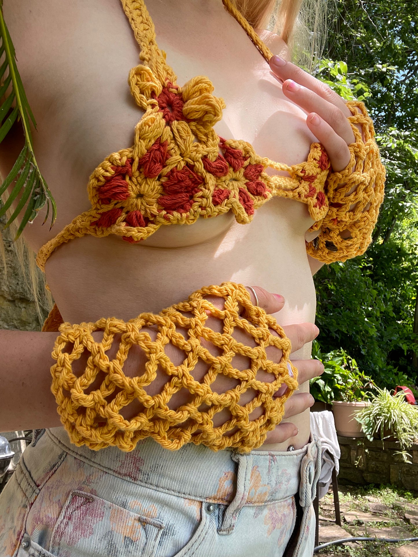 Flower Fairy MicroKini and Mesh Gloves