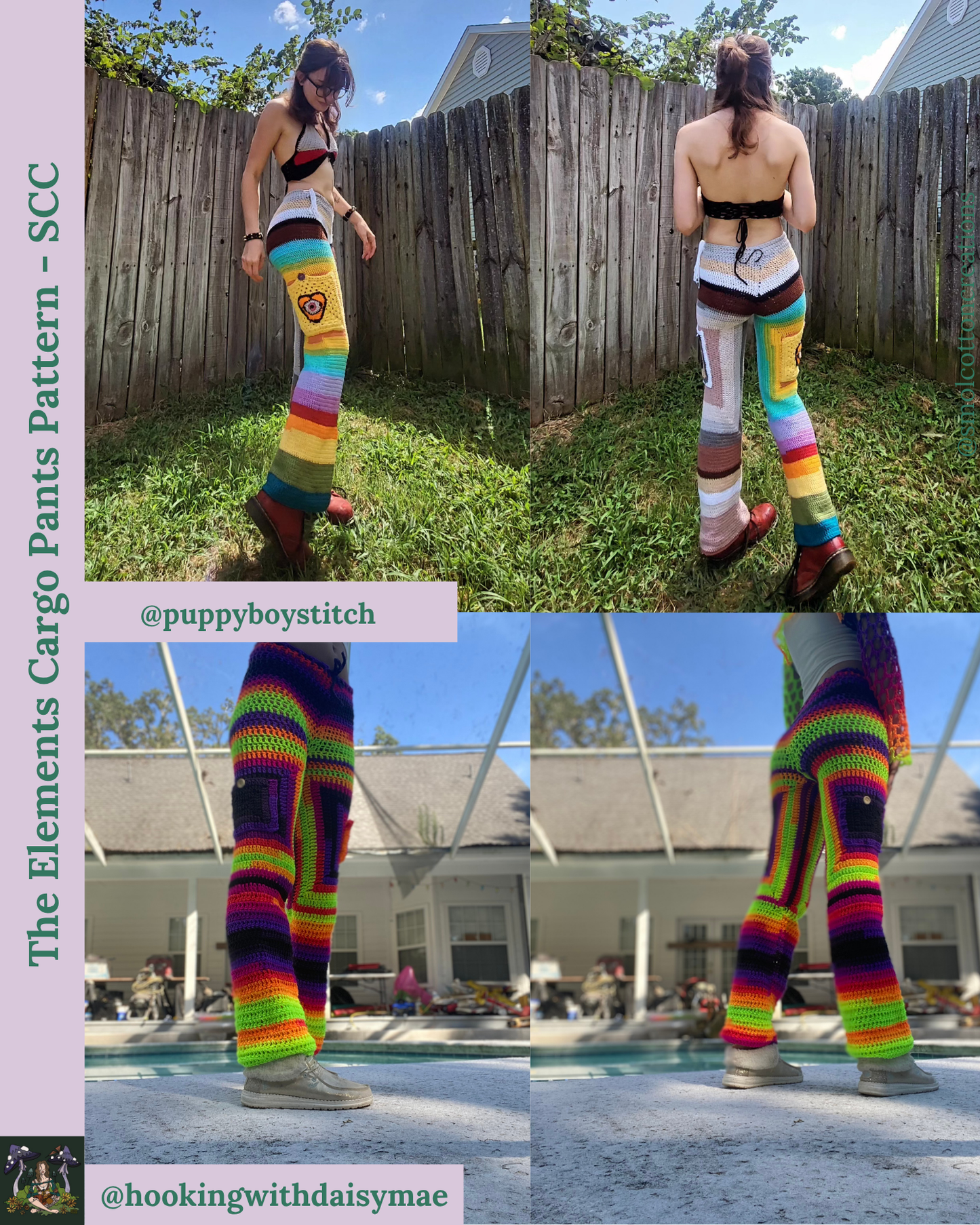 The Elements Cargo Pants - DIY Crochet Festival Pants PDF Pattern