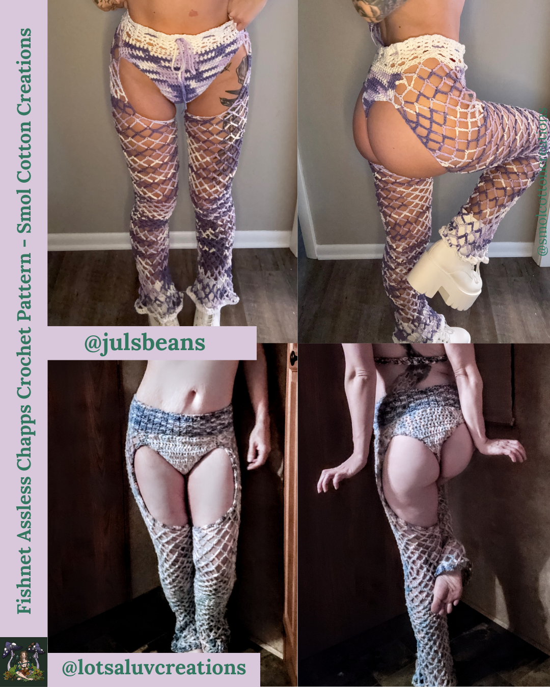 Fishnet A$$less Chaps - DIY Crochet Pants Festival PDF Pattern