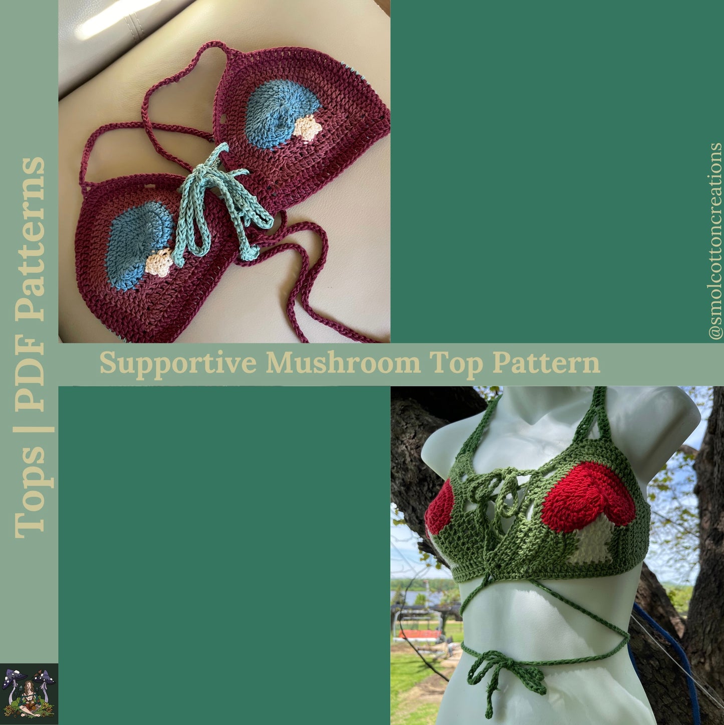 Supportive Mushroom Top - DIY Crochet Festival Top PDF Pattern