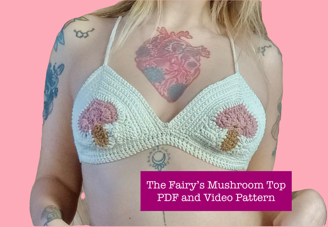 A Fairy’s Mushroom Top - DIY Crochet Festival Crop Top PDF Pattern