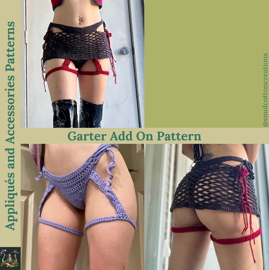 Garter Add-On (Does Not Include Bikini Bottoms) - DIY Crochet Ravewear Garter Add On PDF Pattern