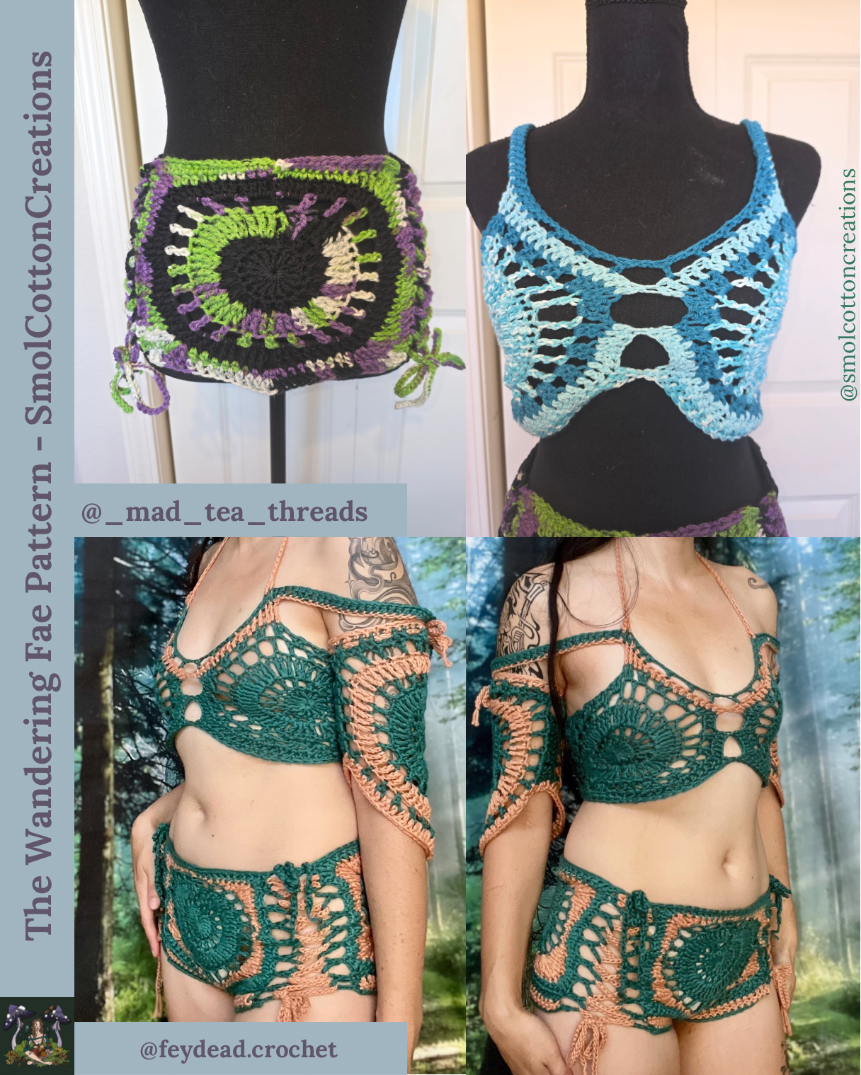 The Wandering Fae Shorts/Skirt - DIY Crochet Festival Bottoms PDF Pattern