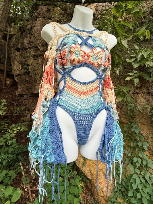 By the Sea Jungle Goddess Bodysuit and SleevesXS
