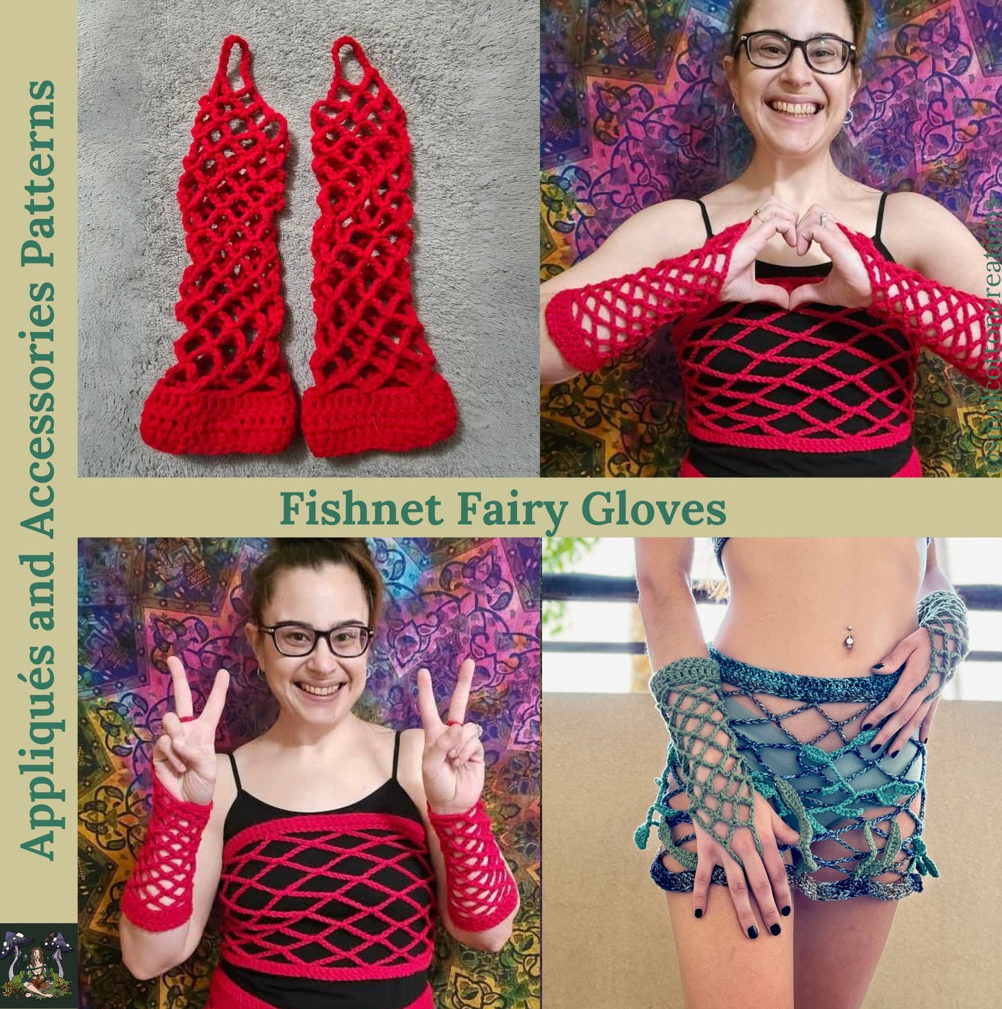 Fishnet Fairy Gloves - DIY Crochet Festival Gloves PDF Pattern