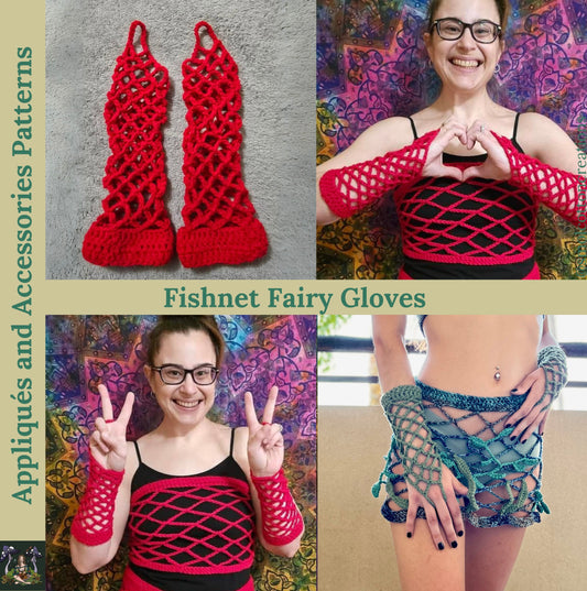 Fishnet Fairy Gloves - DIY Crochet Festival Gloves PDF Pattern