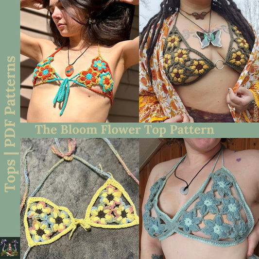 The Bloom Flower Top - DIY Crochet Festival Top PDF Pattern