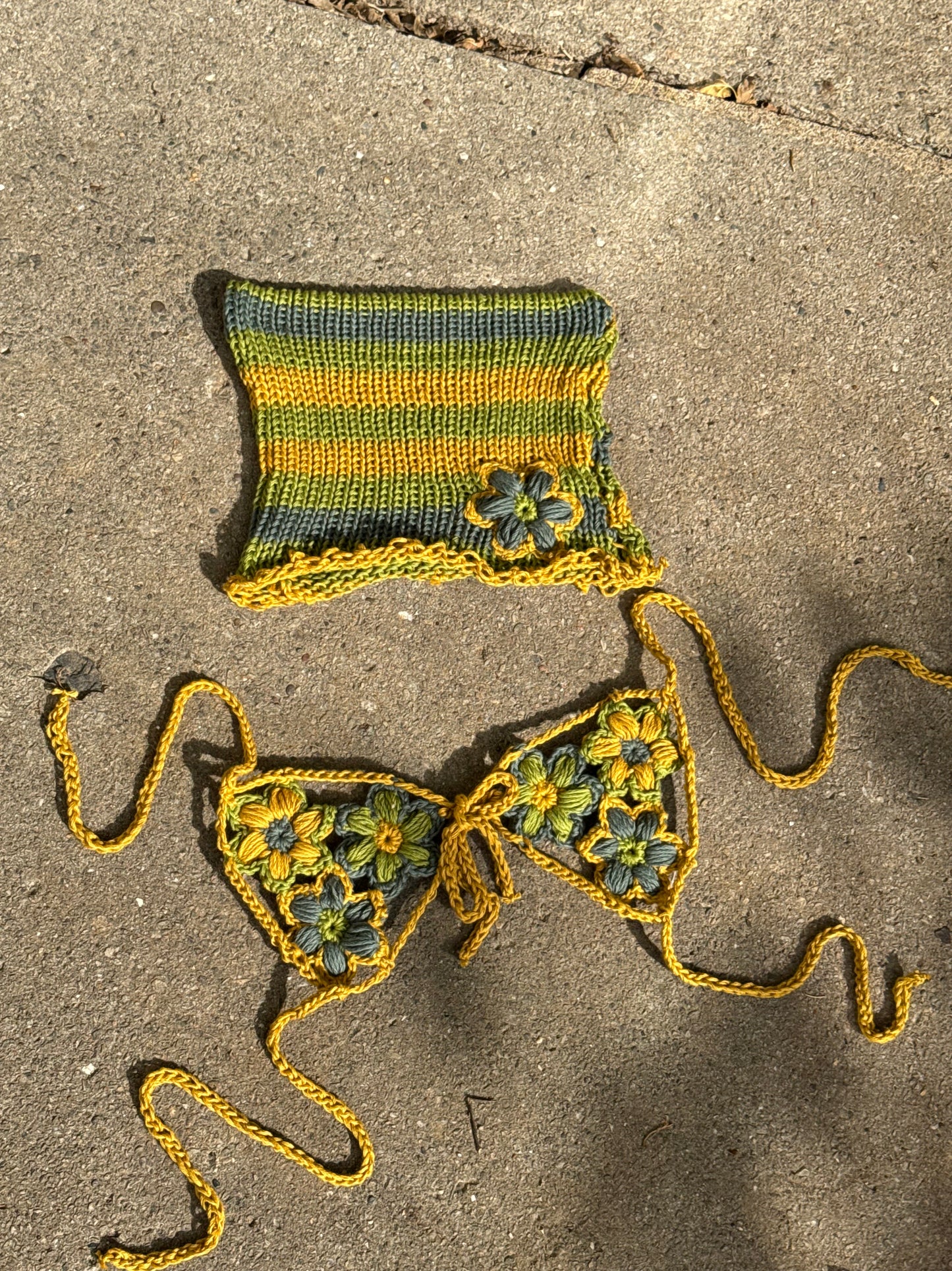 Forest Flower Hat and Bikini Set