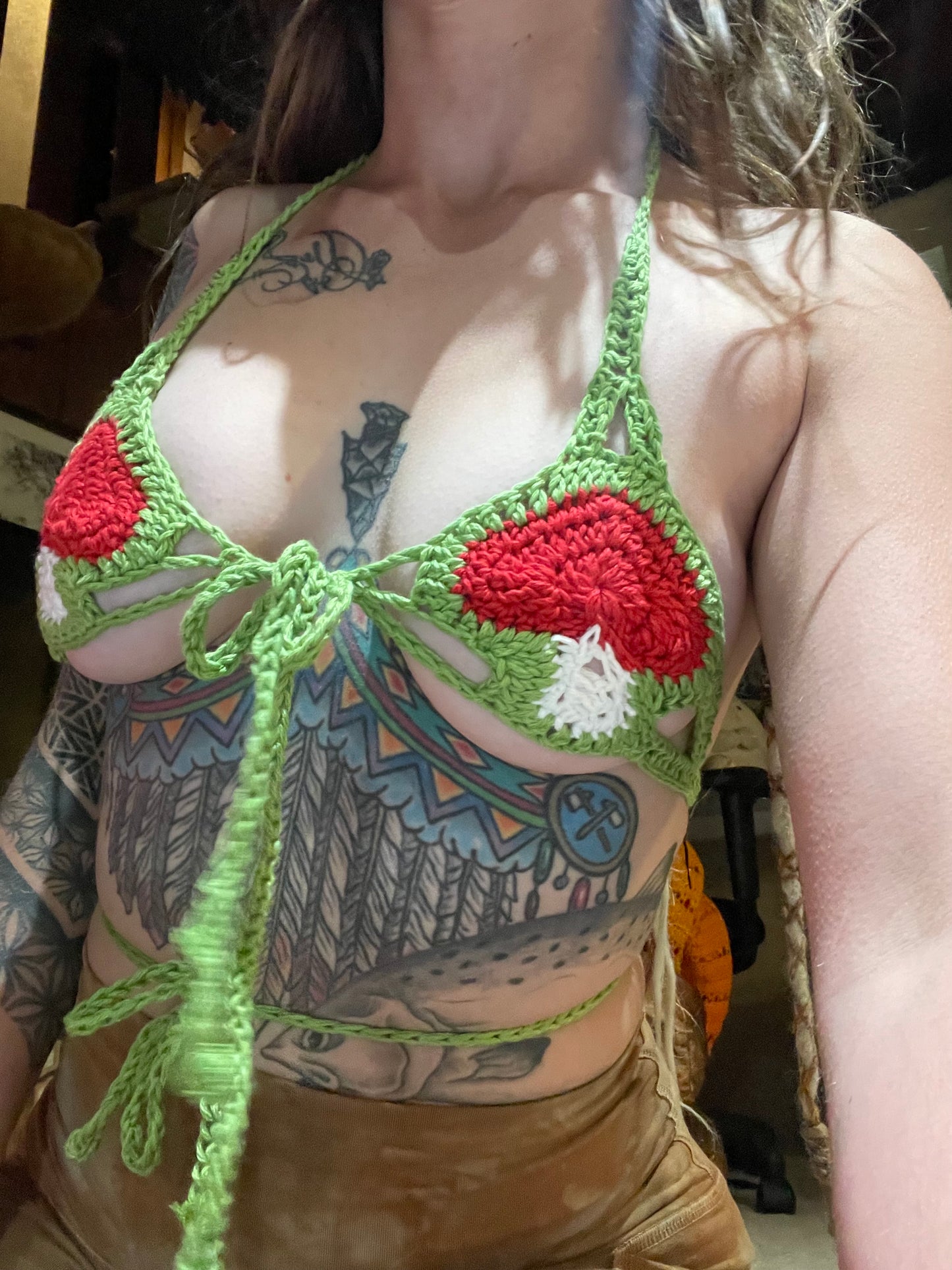Mushroom Micro-Bikini - DIY Crochet Festival Top PDF and VIDEO Pattern