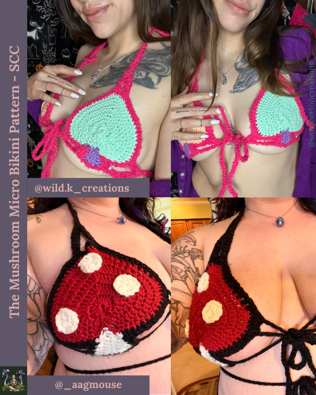 Mushroom Micro-Bikini - DIY Crochet Festival Top PDF and VIDEO Pattern