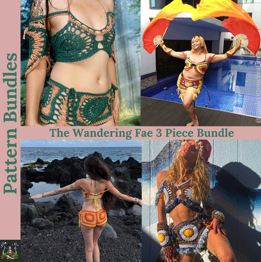 The Wandering Fae 3 Piece Pattern Bundle - DIY Crochet Festival Outfit PDF Pattern