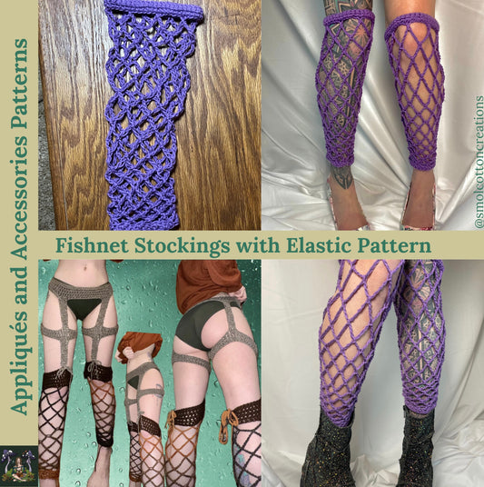Simple Panel Fishnet Crochet Stockings - DIY Crochet Festival Fishnet Stockings PDF Pattern