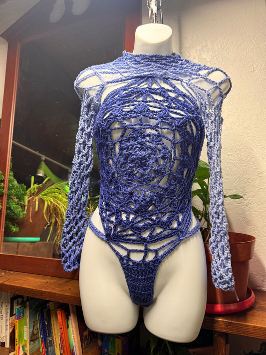 Laced Up Bodysuit and Sleeves Set (XS/SM)