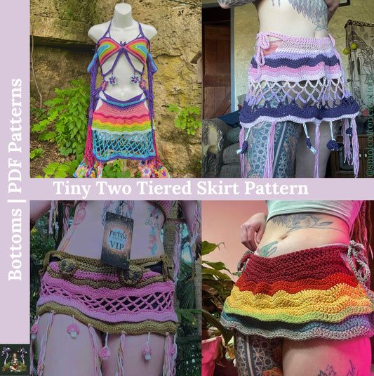 Wavy Baby Tiered Skirt (with fishnet options) - DIY Crochet Festival Skirt PDF Pattern