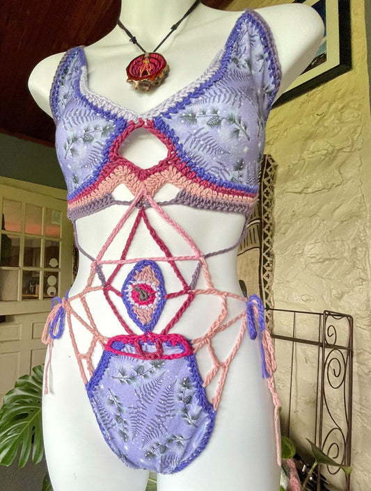 Fabric X Crochet Solar Plexus Awakening Bodysuit Sm/M