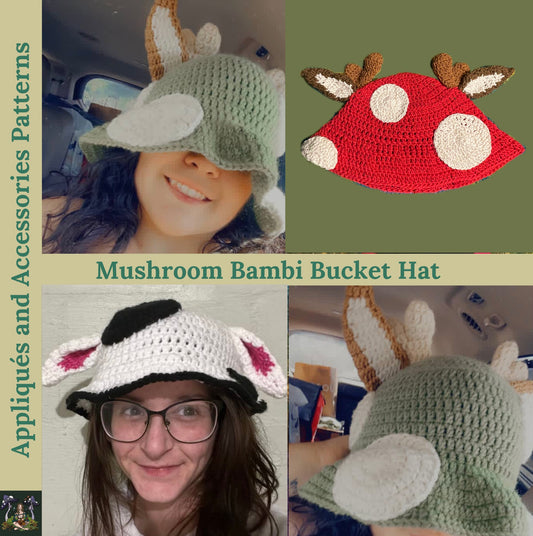 Mushroom Bambi Bucket Hat - DIY Crochet Festival Bucket Hat PDF Pattern