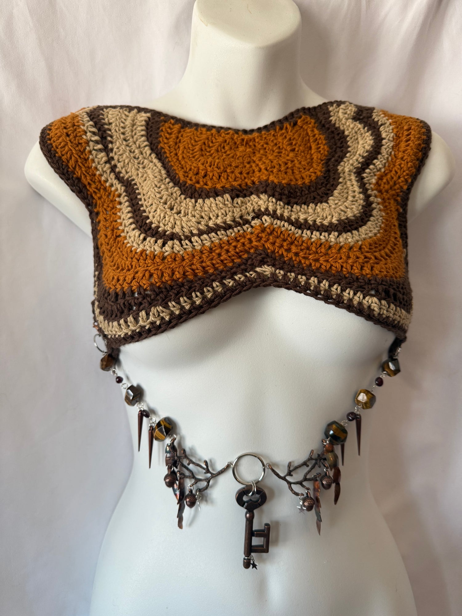 Handmade crochet festival top in organic cotton.