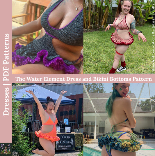 SMOLXKISSMYKRAFTZ Water Element Dress - DIY Crochet Festival Dress PDF Pattern