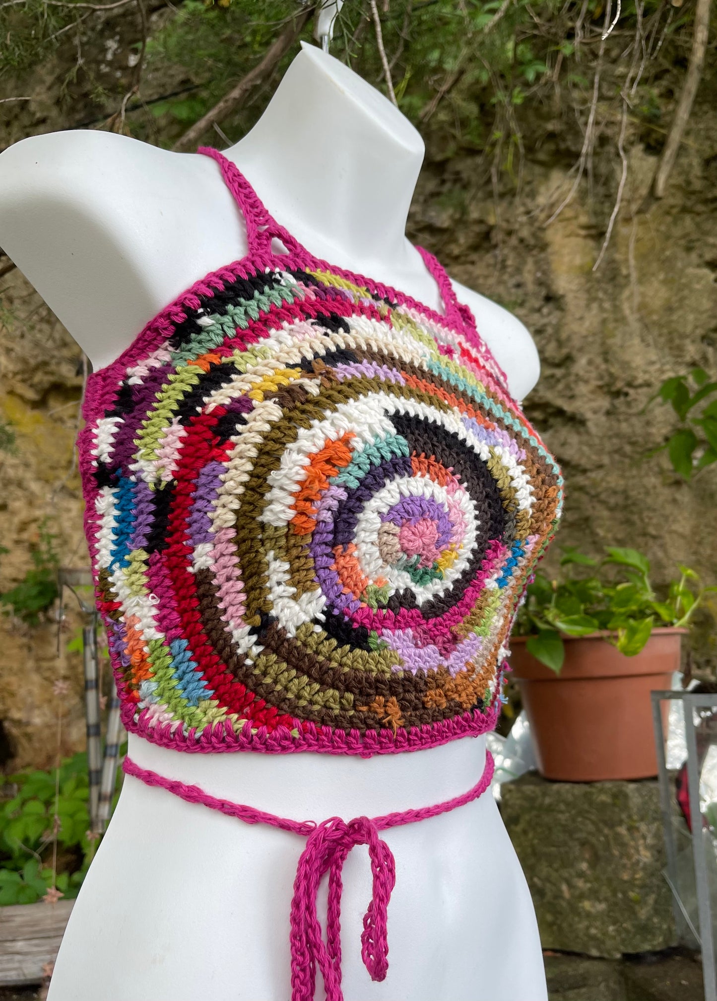 Scrappy Psychadelic TRULY OOAK Crop Top