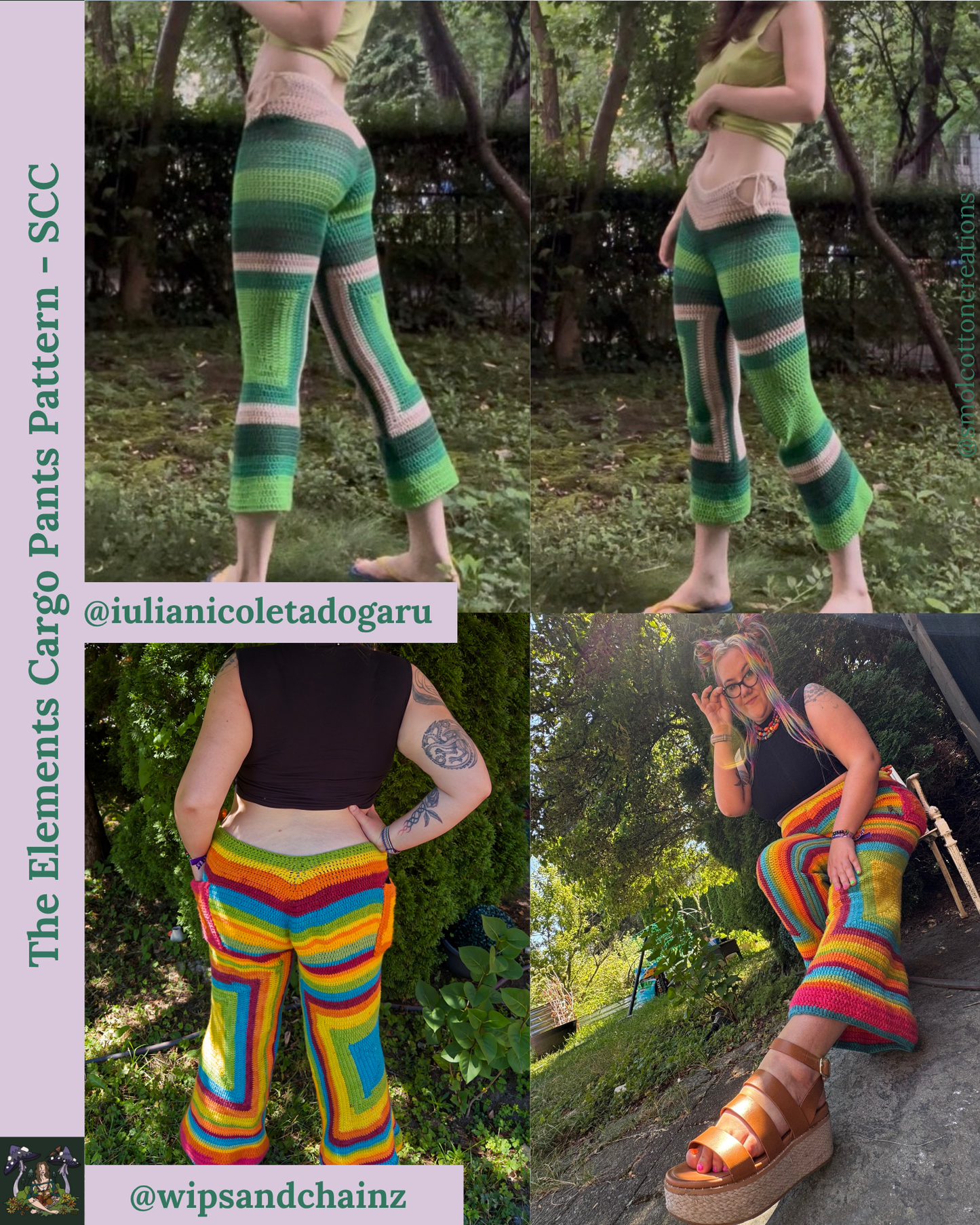 The Elements Cargo Pants - DIY Crochet Festival Pants PDF Pattern