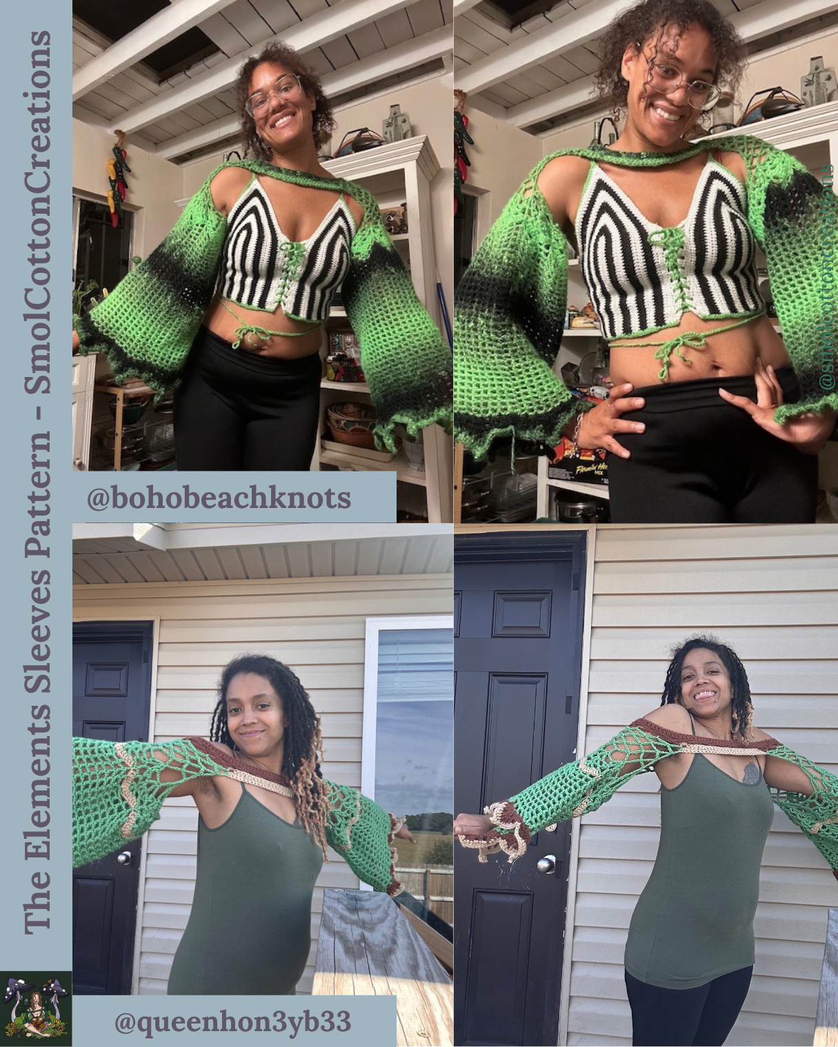 The Elements Sleeves - DIY Crochet Festival Sleeves PDF Pattern