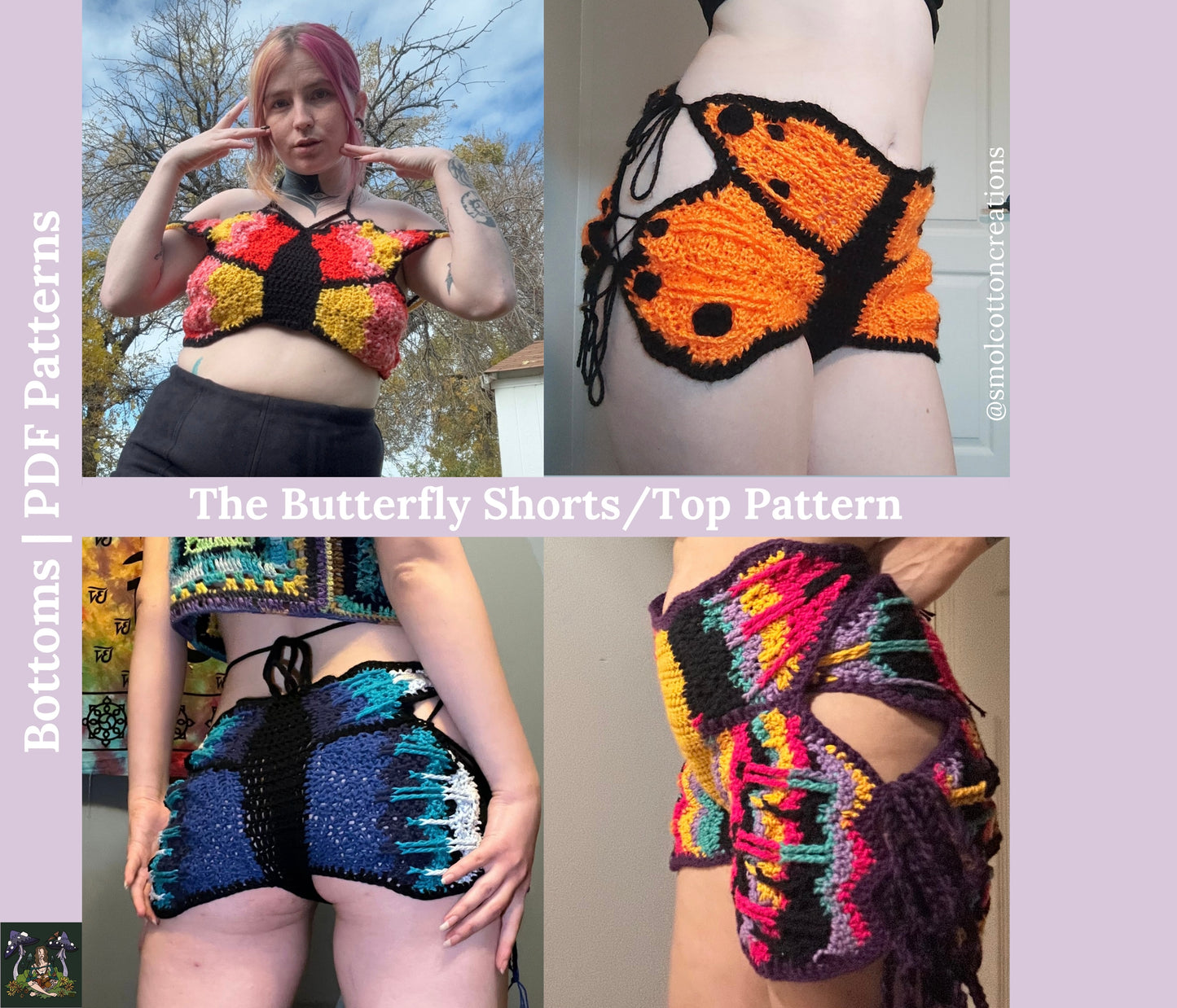 The Butterfly Shorts/Top - DIY Crochet Festival Shorts/Top PDF Pattern